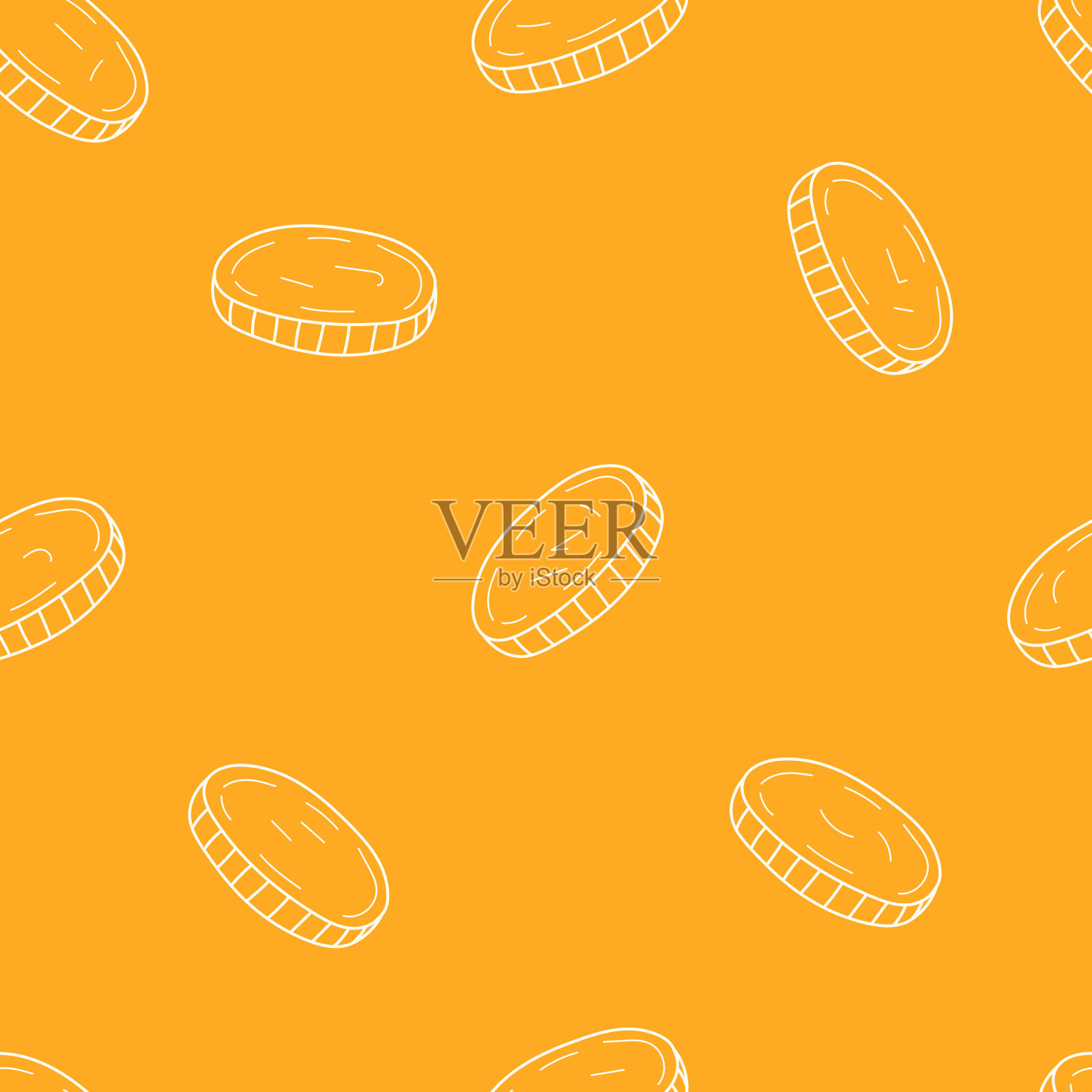 金币无缝花纹插画图片素材