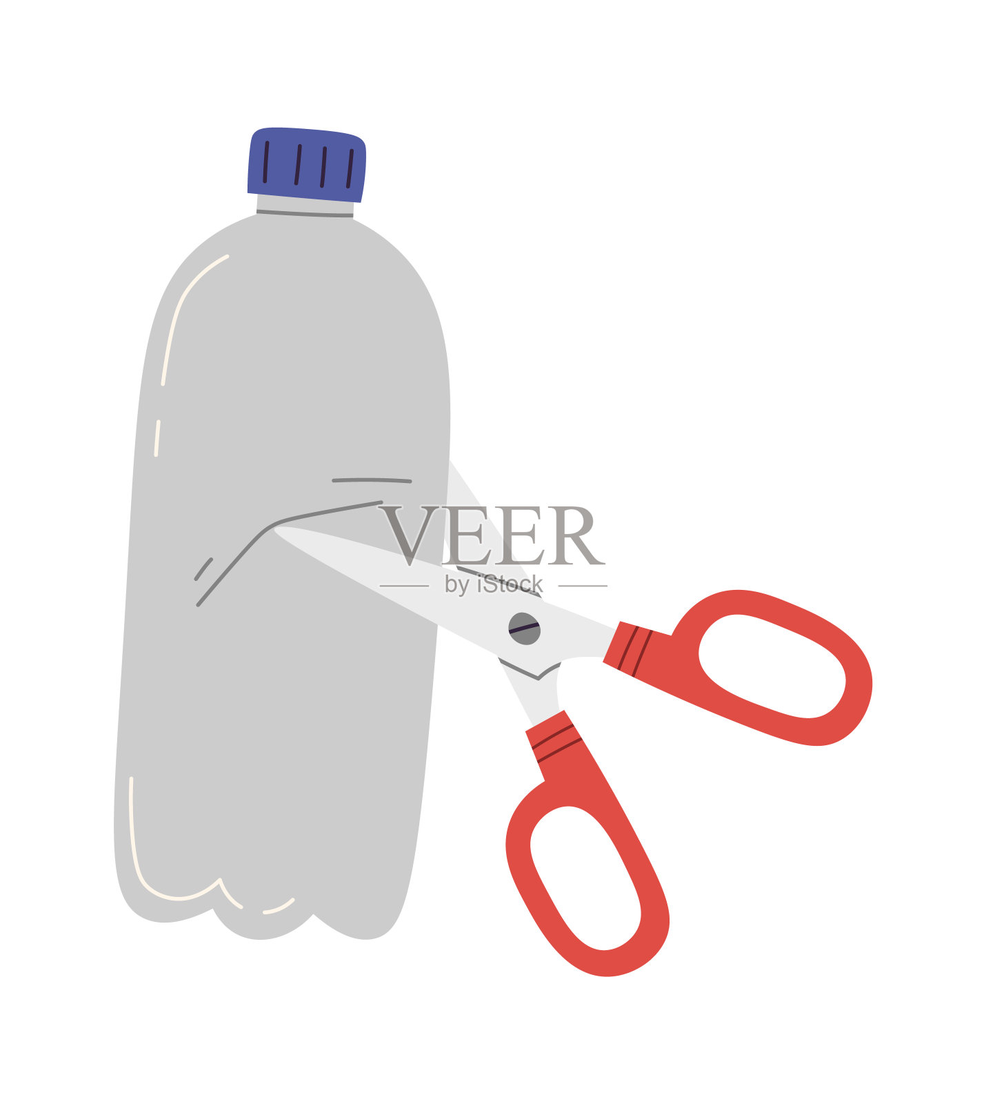 瓶子和剪刀设计元素图片