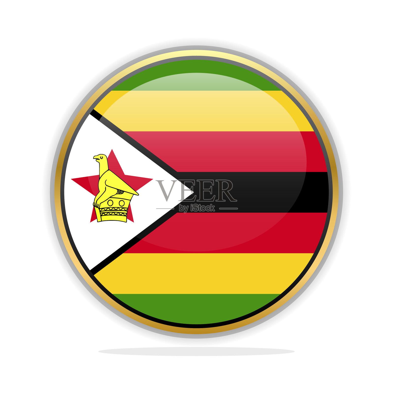 津巴布韦按钮旗帜设计模板设计模板素材