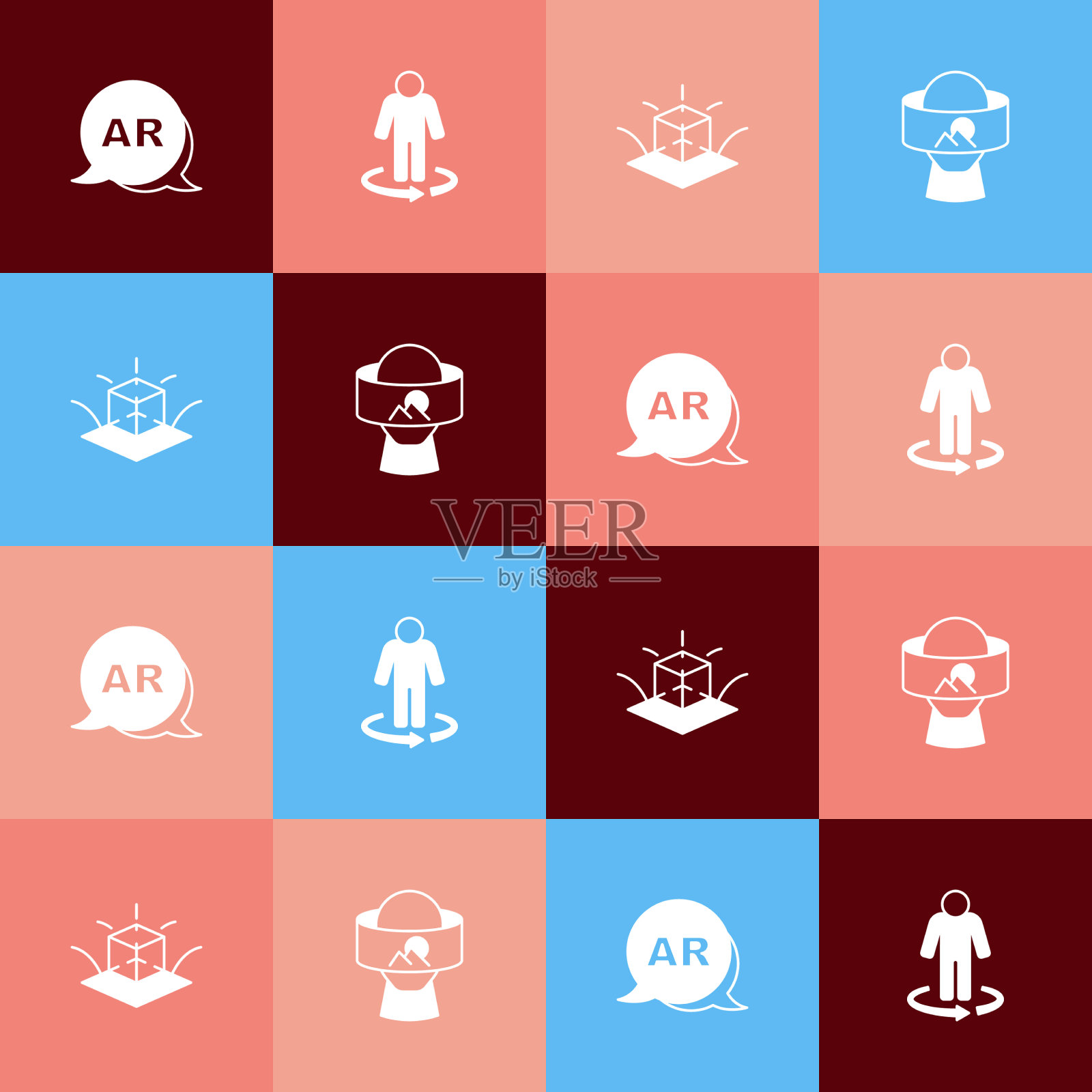 集流行艺术增强现实ar 3d建模和图标素材