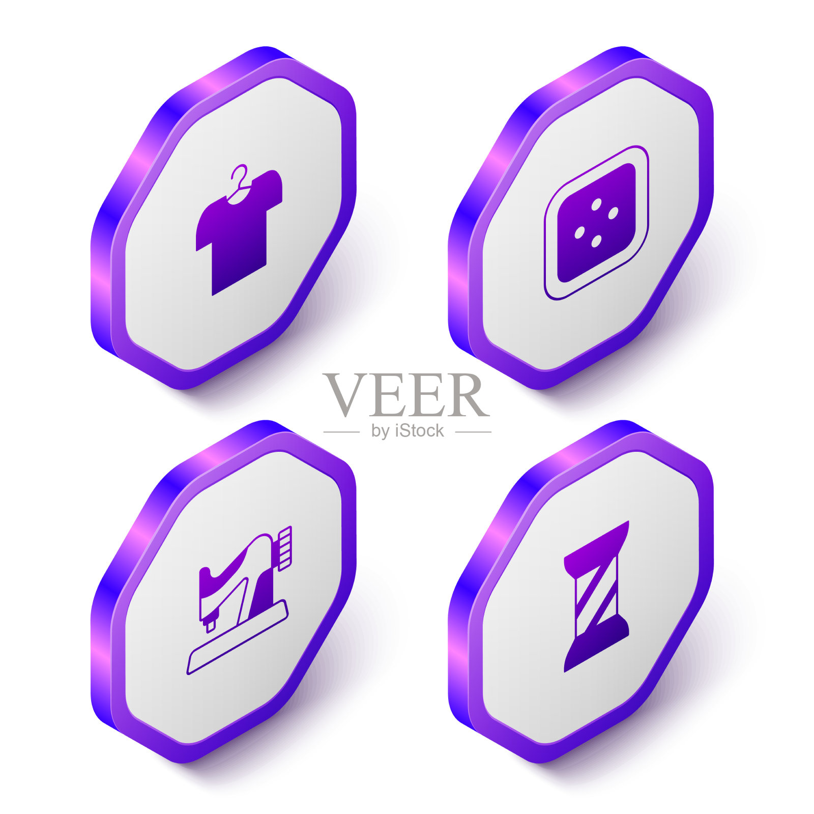 在衣架上设置等距t恤的缝纫按钮图标素材