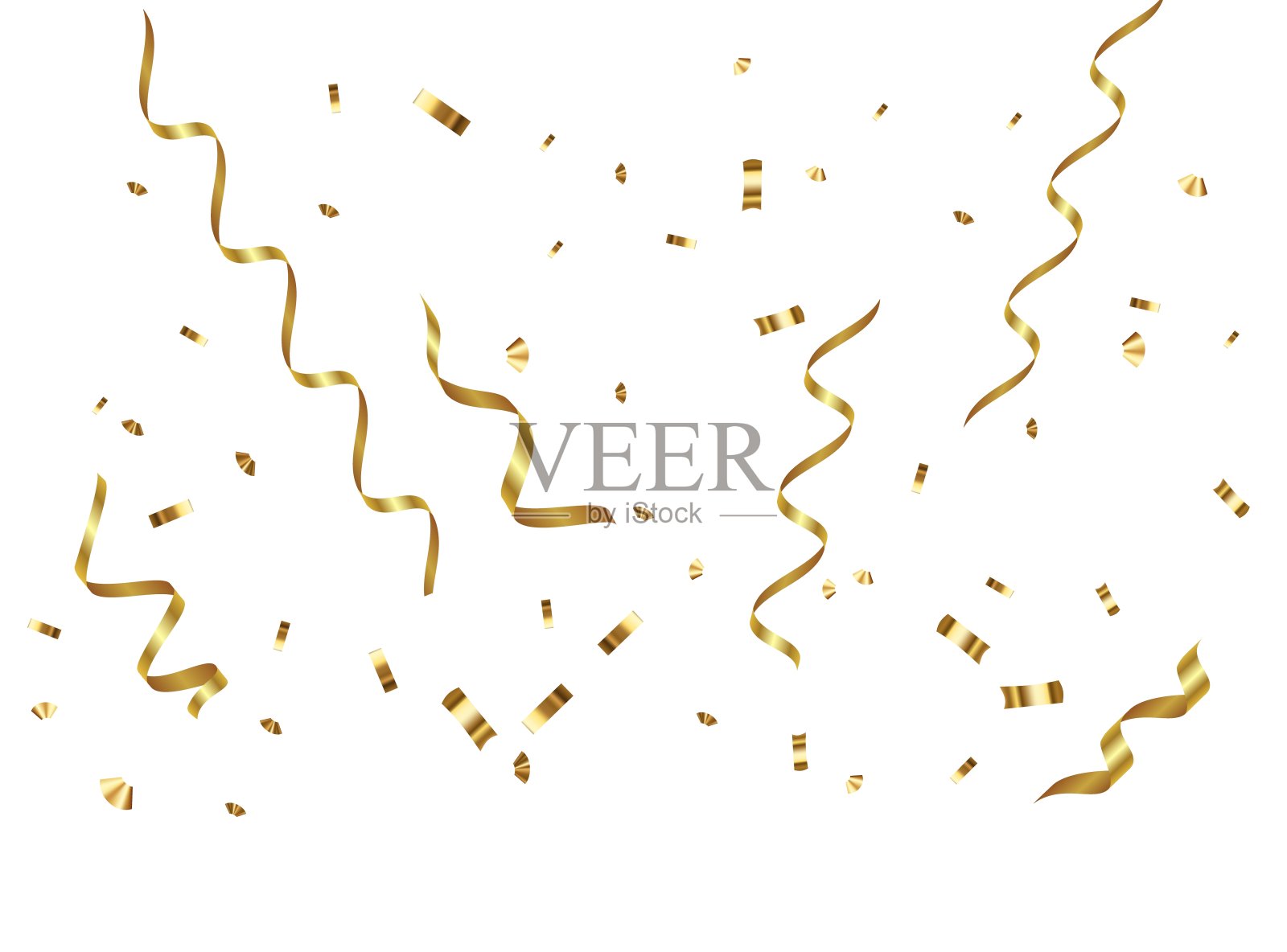 闪闪发光的金色纸屑飘落插画图片素材