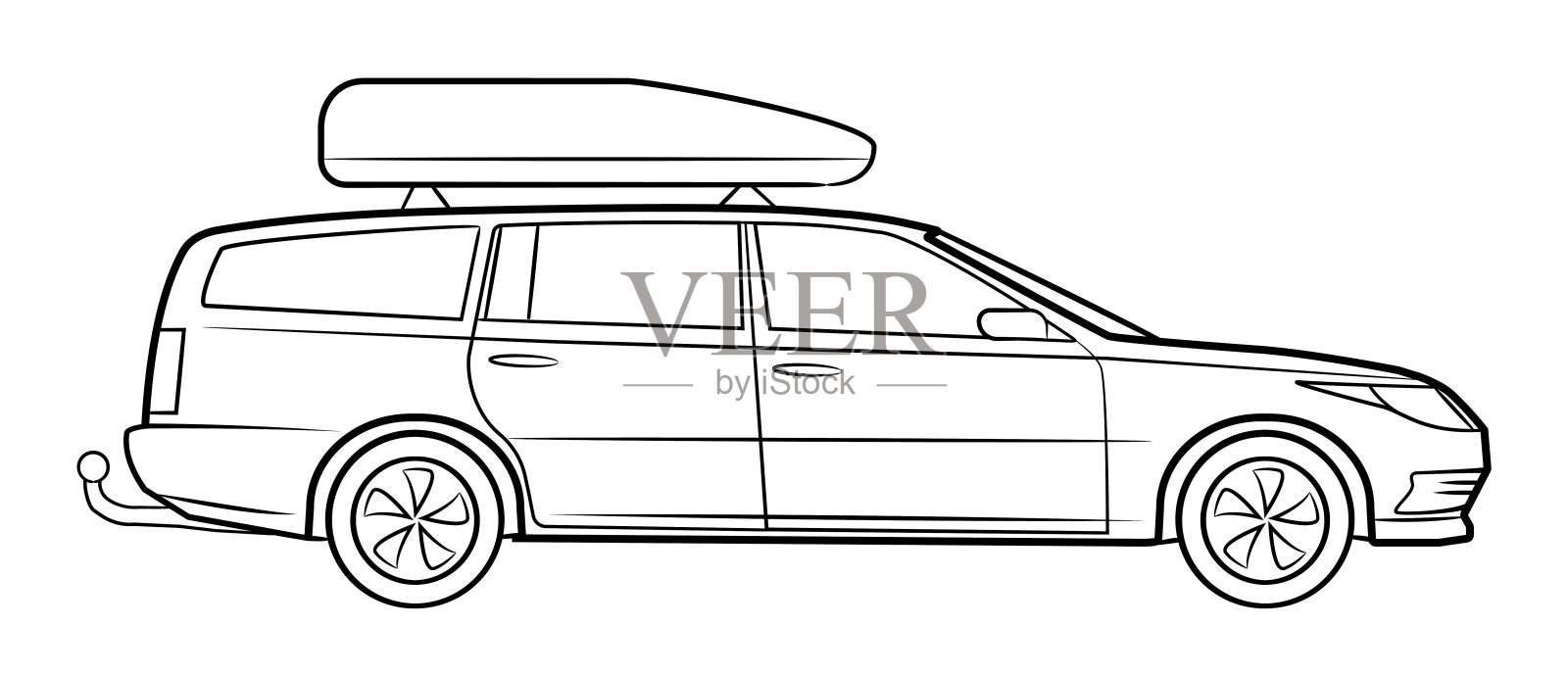 车顶箱与货物箱顶部矢量股票插图。设计元素图片
