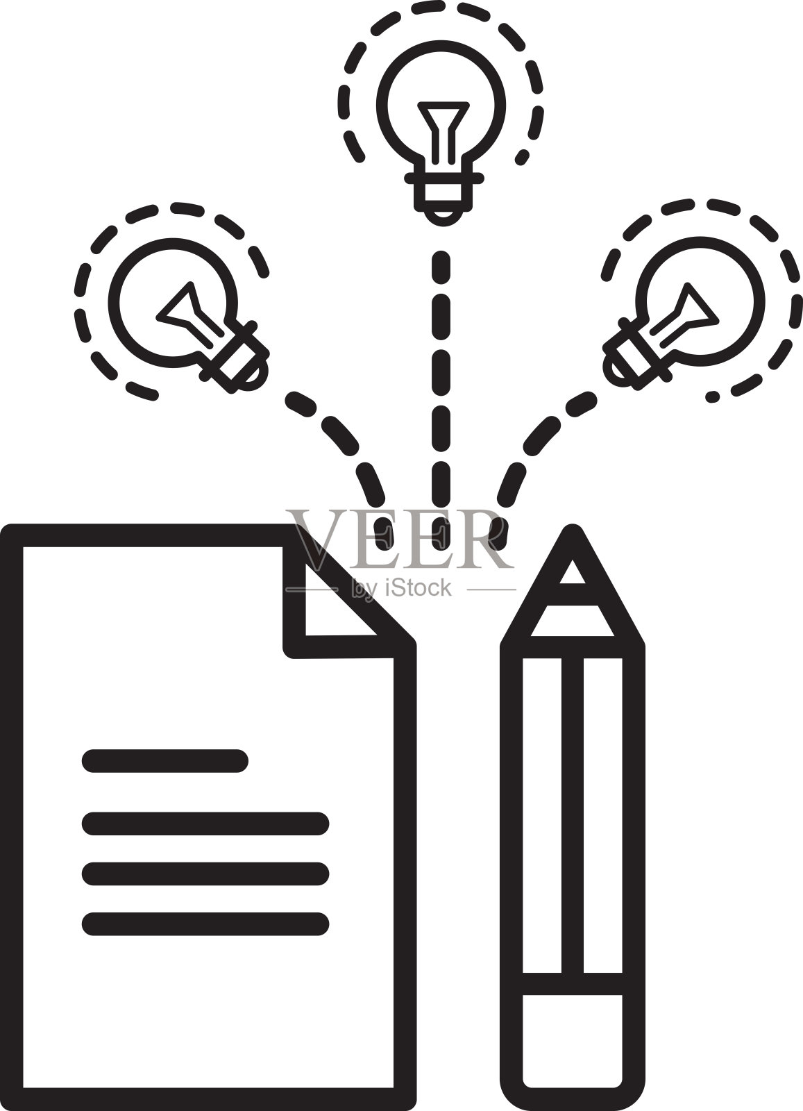 创意写作概念，讲故事，内容管理，分析作文，教育矢量图标插画图片素材