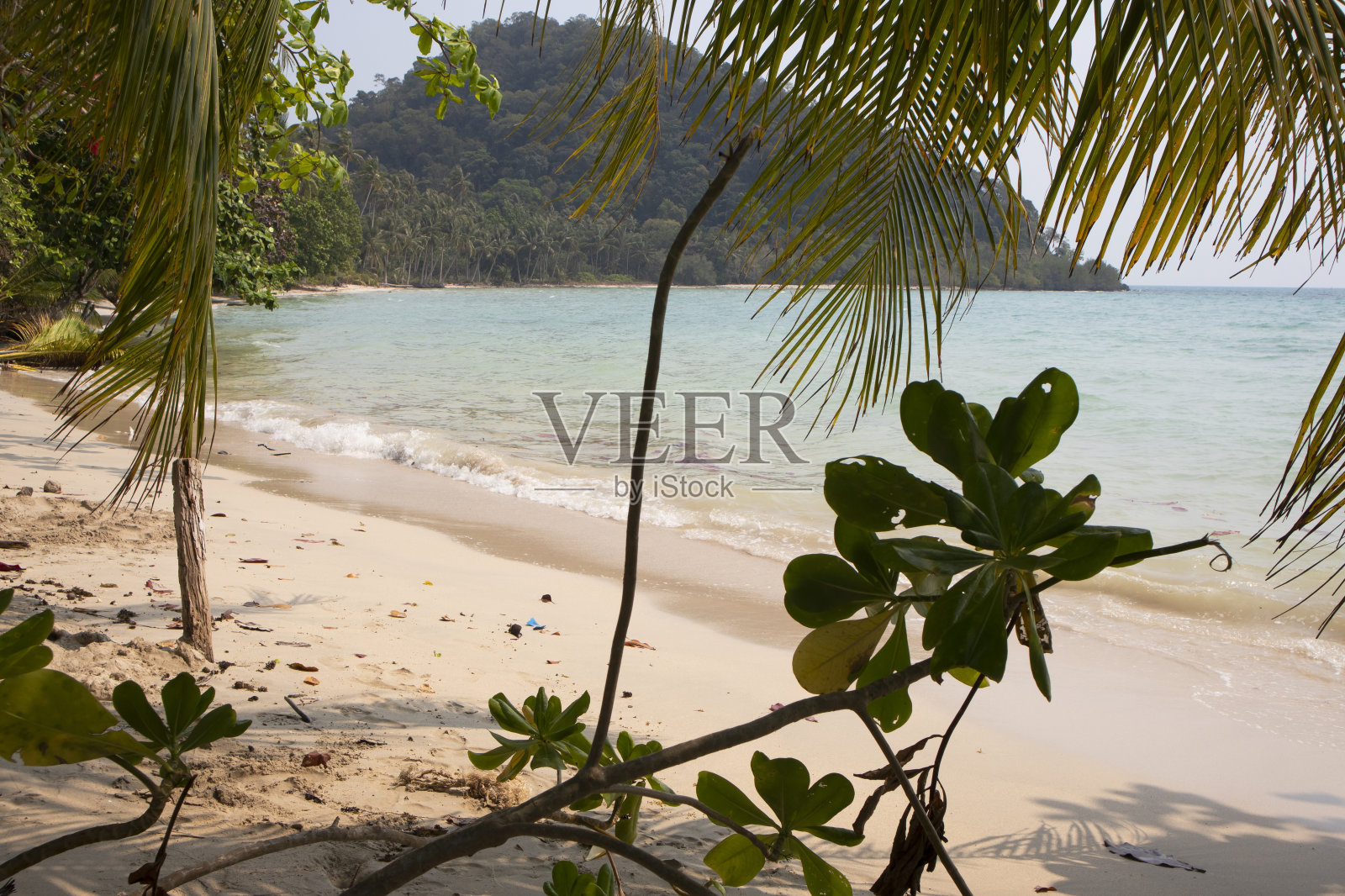 海滩上柔和的日落天空照片摄影图片