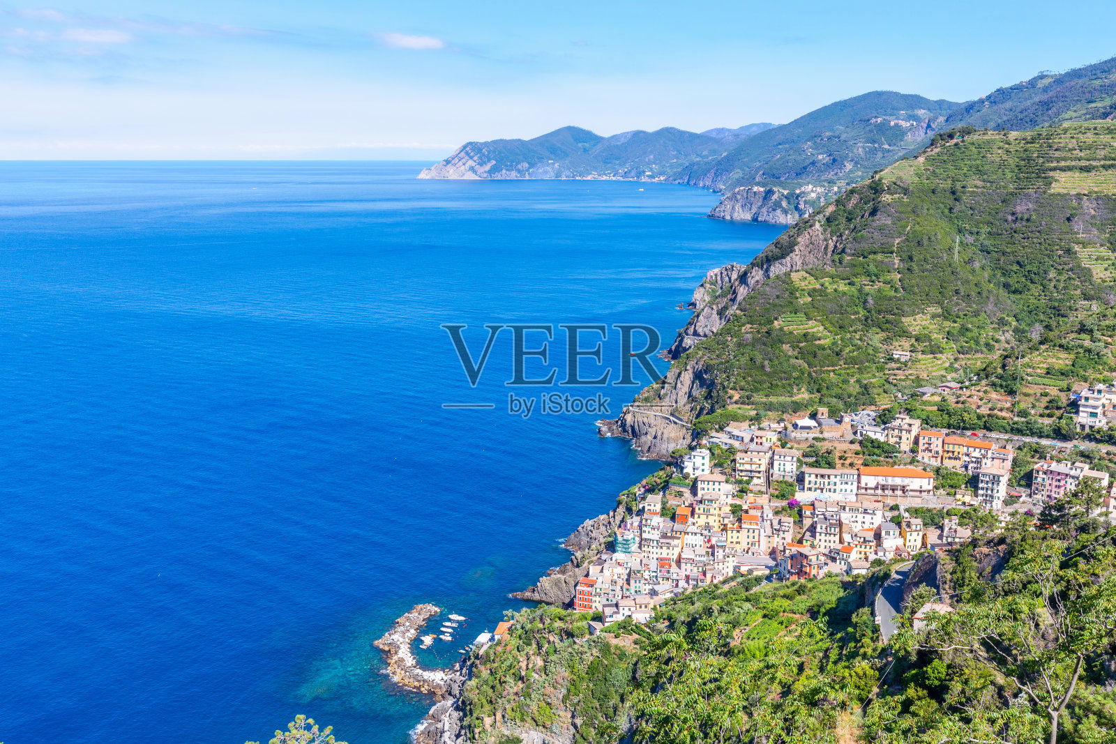 高角度海景与城市建筑照片摄影图片