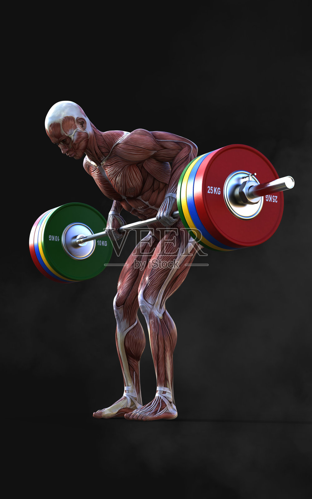 一个肌肉发达的男性健美运动员举重照片摄影图片