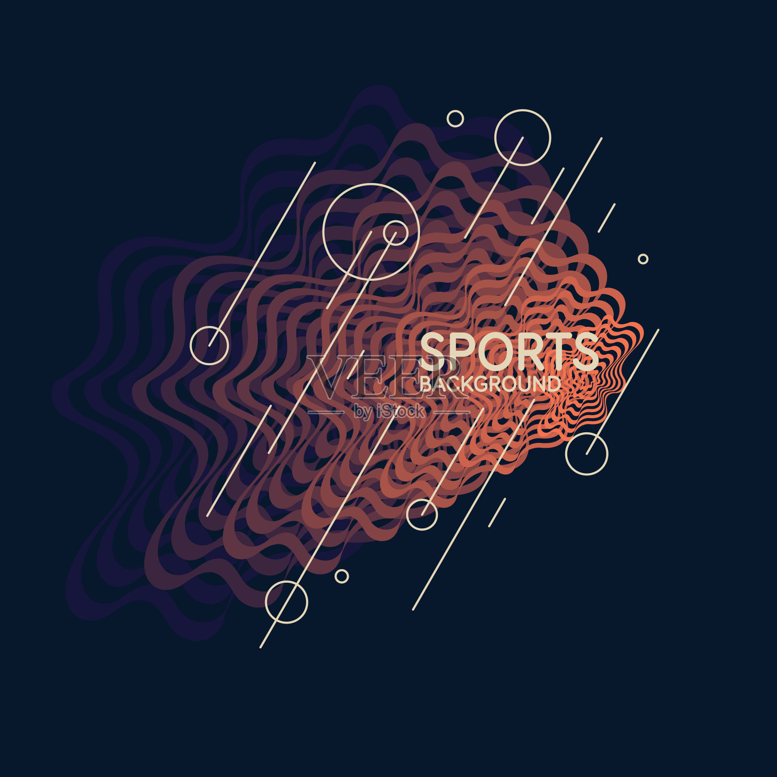 现代潮流风格的抽象背景。海报与简单的平面有机形状，几何形状和线条。插画图片素材