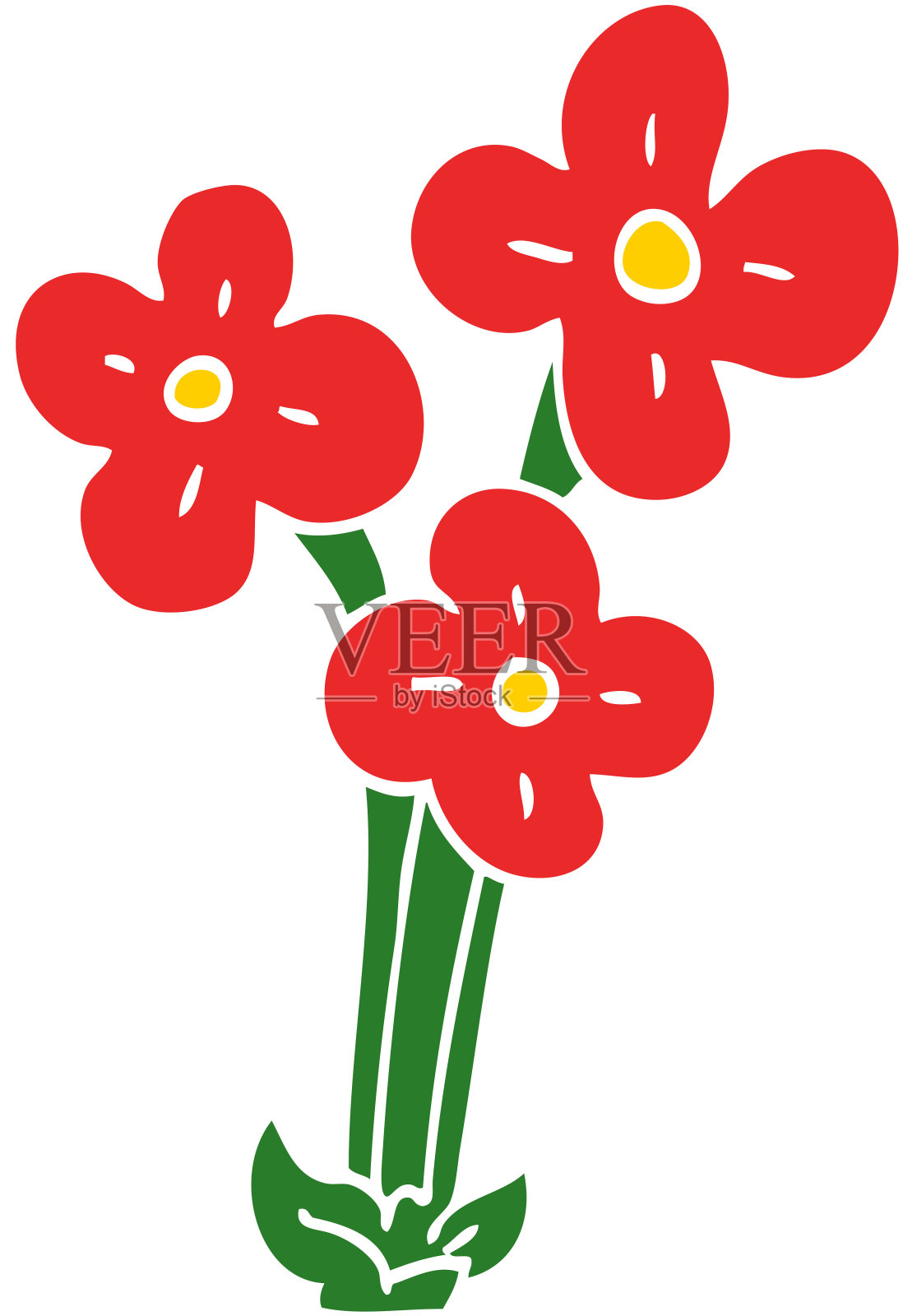 卡通涂鸦一束花插画图片素材