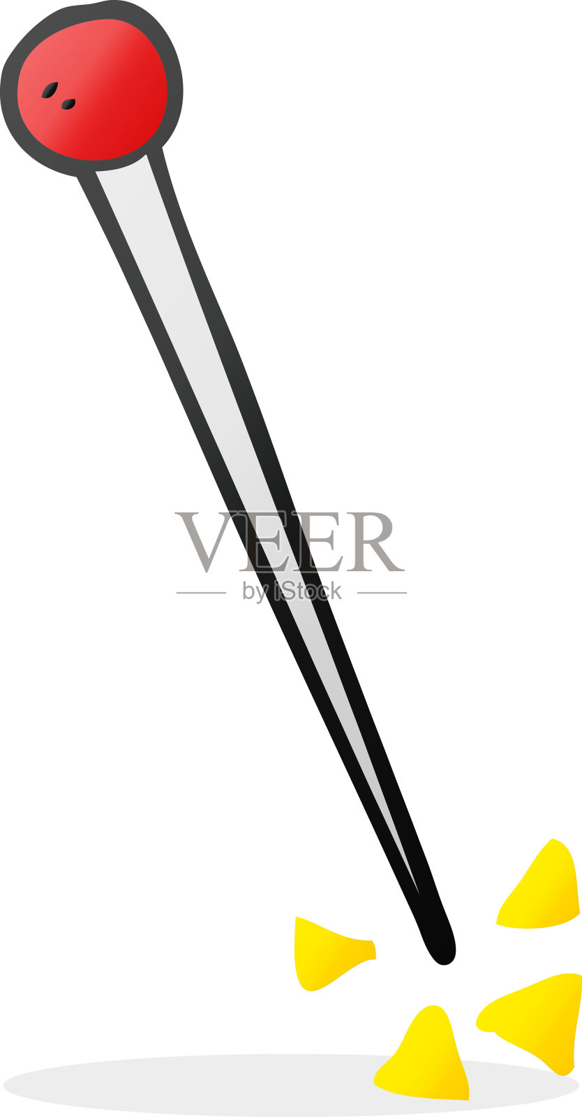 手绘卡通别针设计元素图片