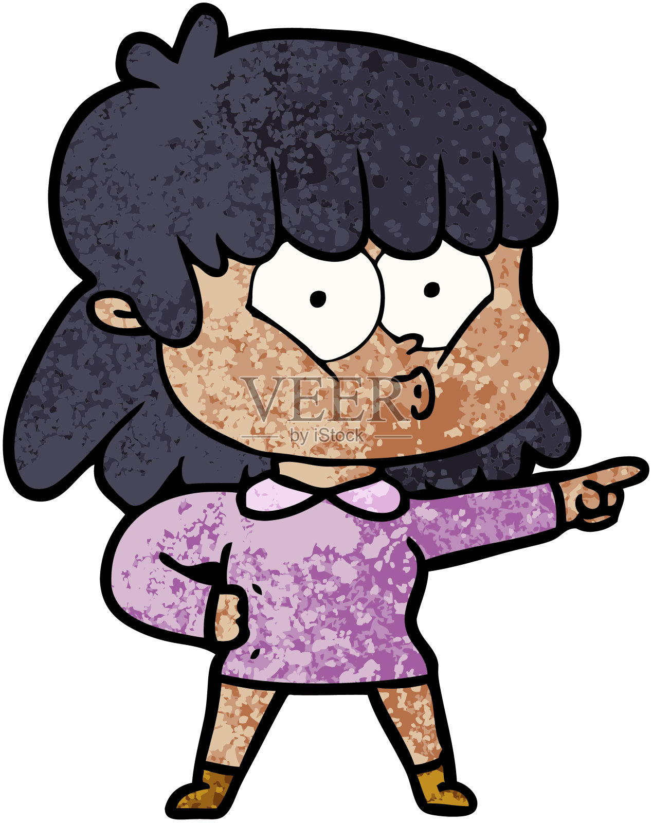 卡通吹口哨女孩设计元素图片