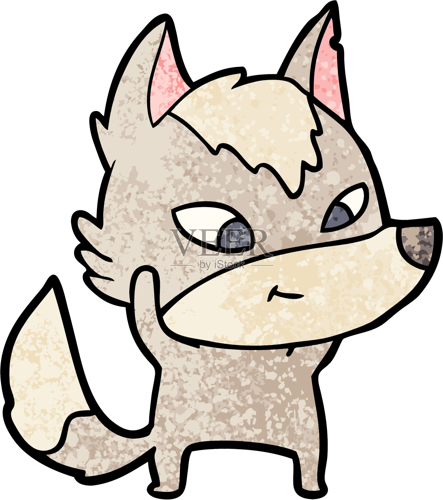 友好的卡通狼设计元素图片