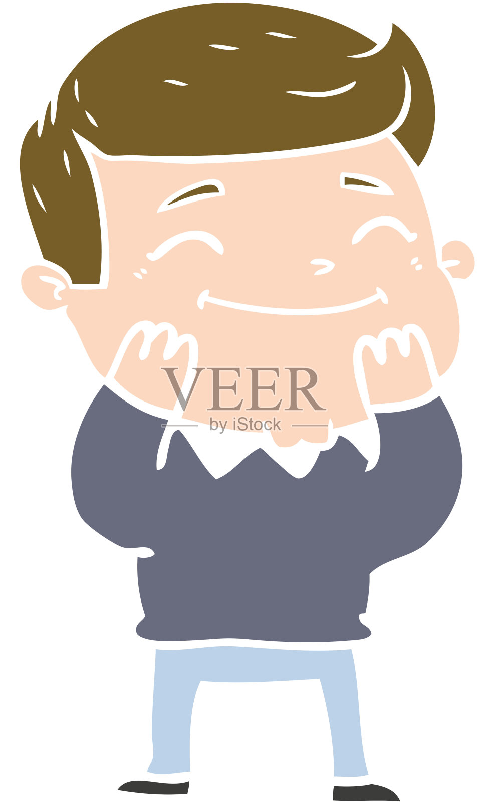 快乐的扁平风格卡通男人设计元素图片