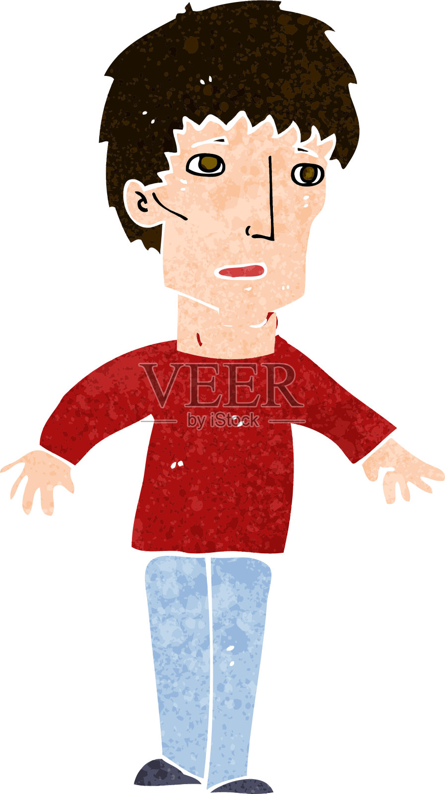 卡通惊奇男子插画图片素材