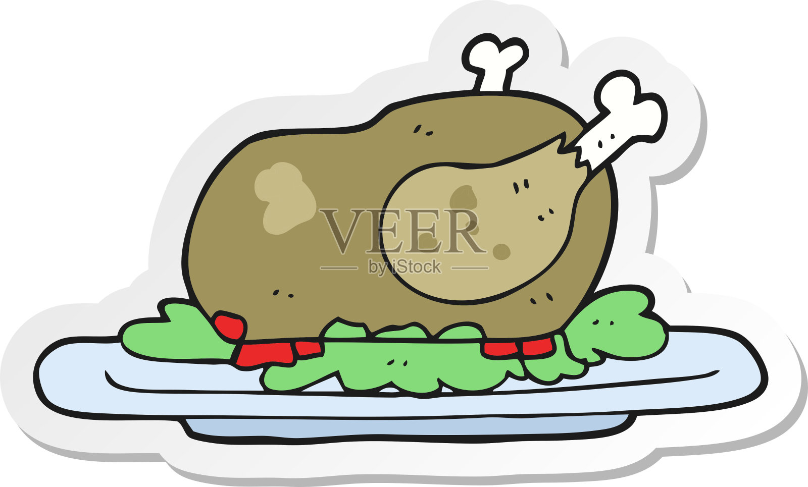 卡通火鸡贴纸设计元素图片