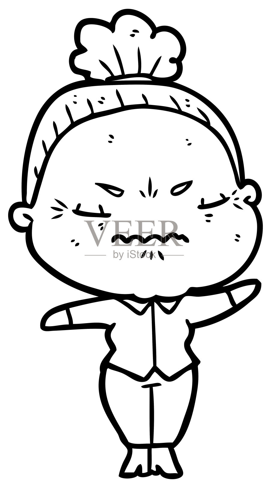 卡通烦老太太设计元素图片