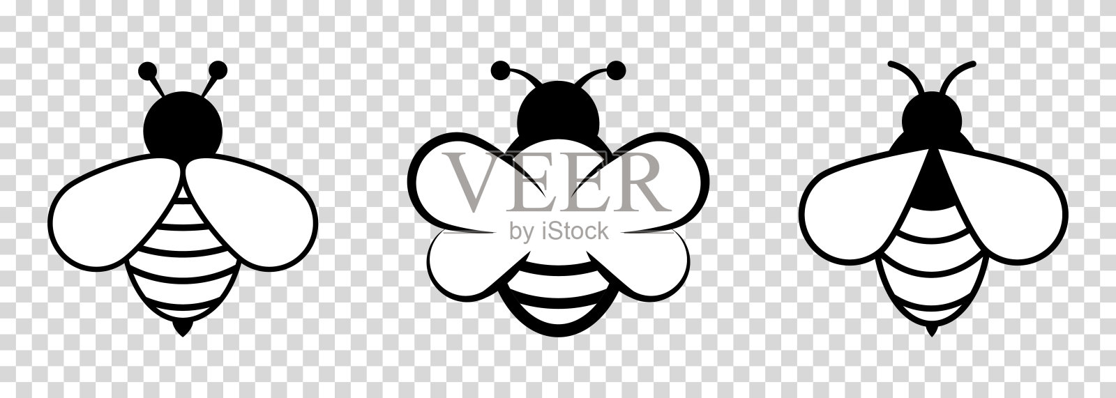 蜜蜂图标集。矢量图图标素材