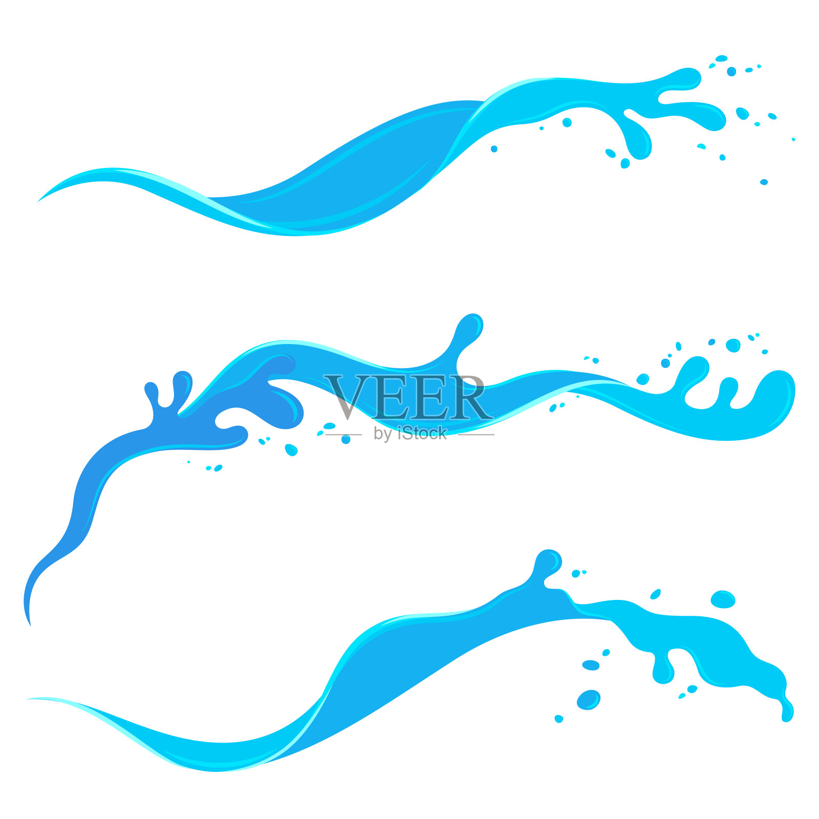 水花平面设计笔画艺术设计元素设计元素图片