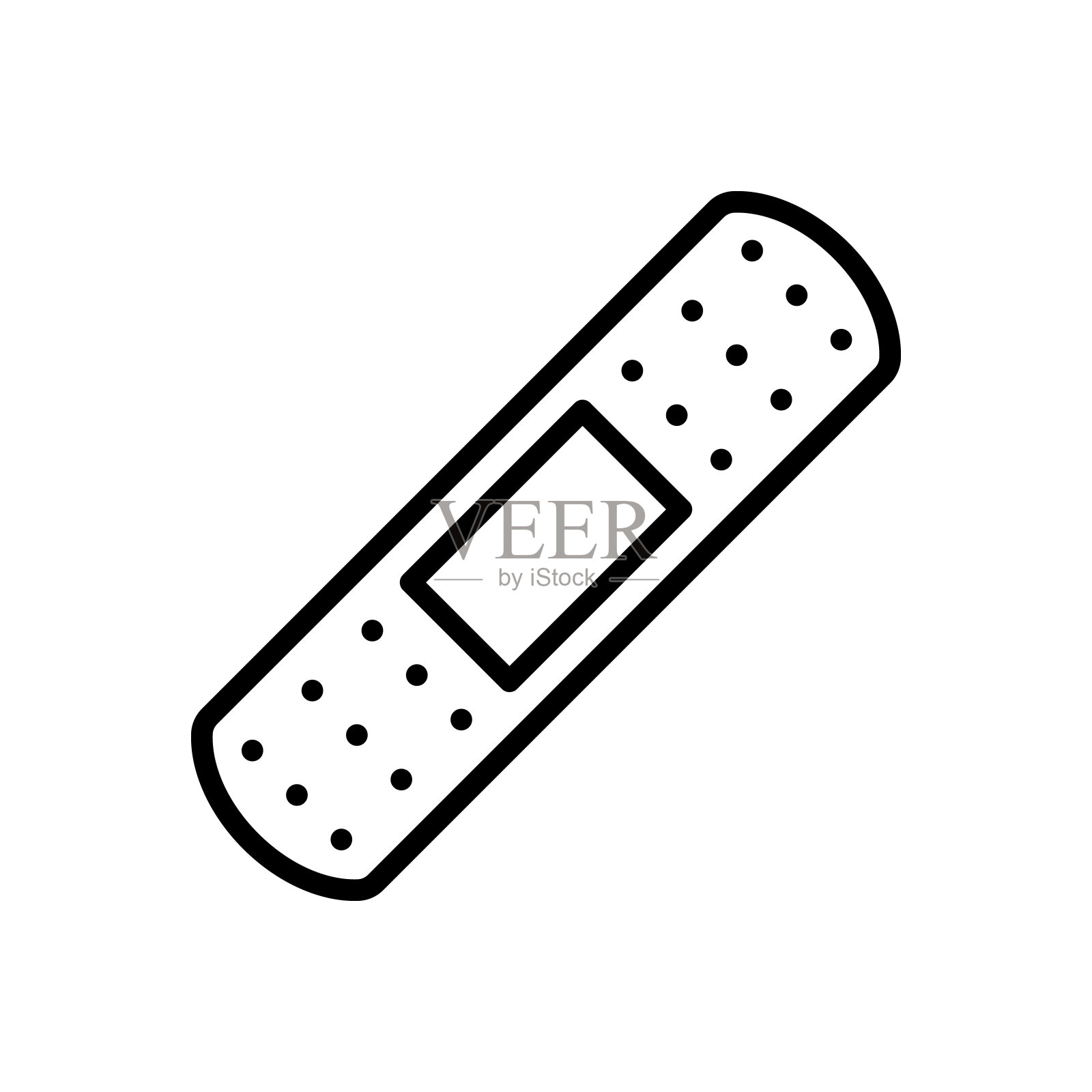 补丁矢量图标。矢量符号在白色背景上孤立的简单风格。原始大小64x64像素。插画图片素材