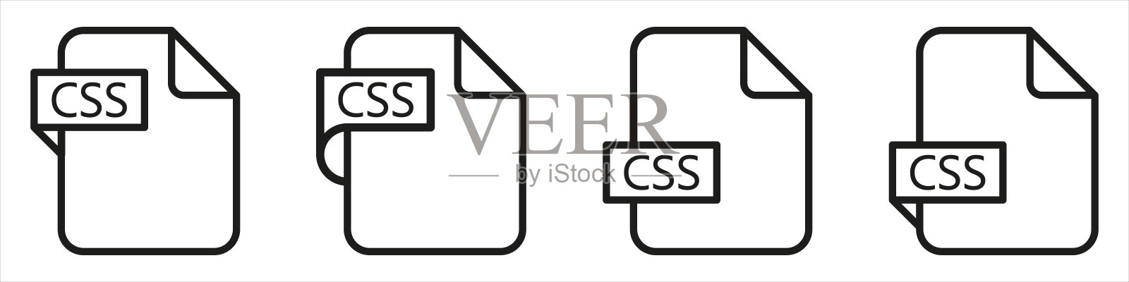 CSS文件格式文件类型彩色图标。图标素材