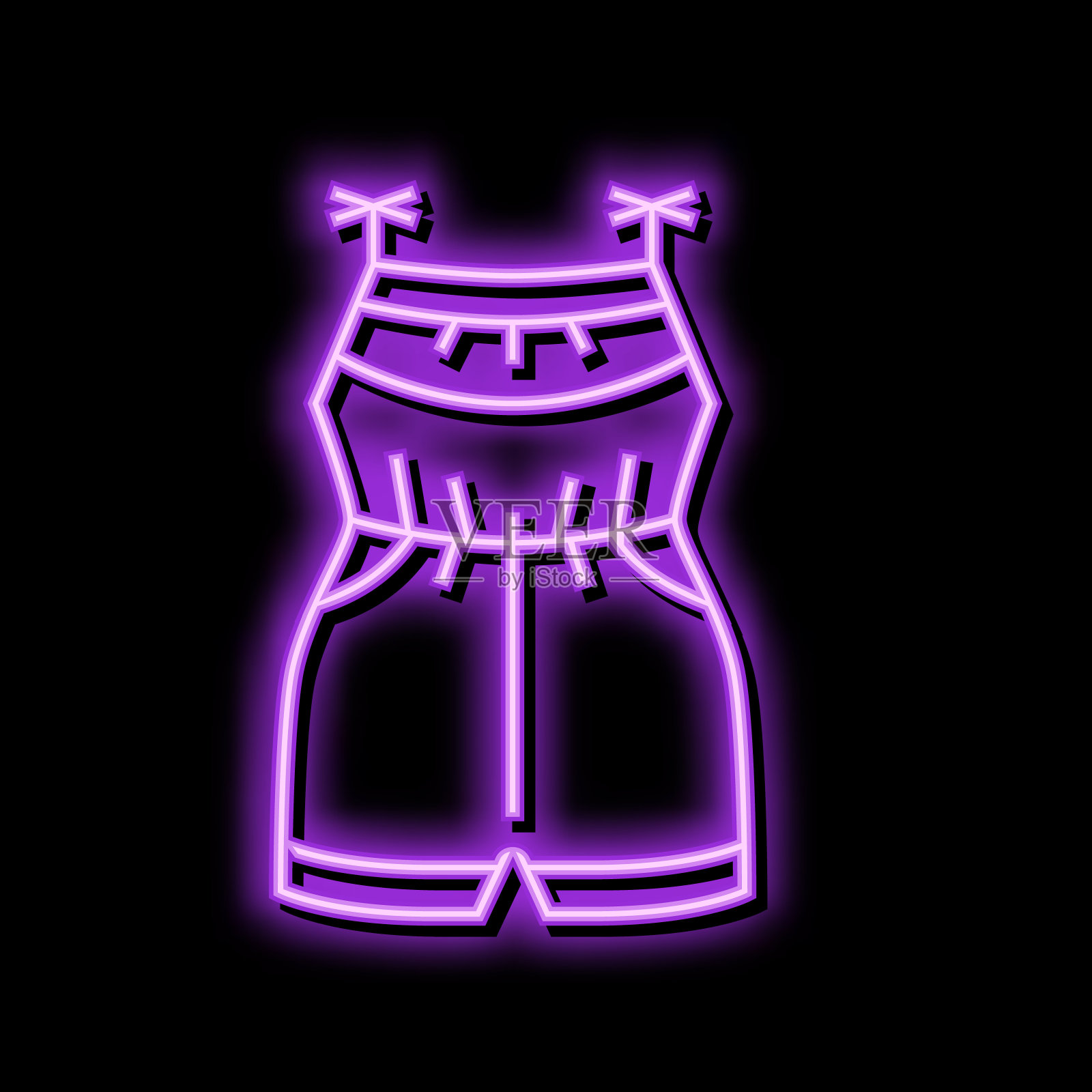 坦克连身裤女孩婴儿布颜色图标矢量插图插画图片素材