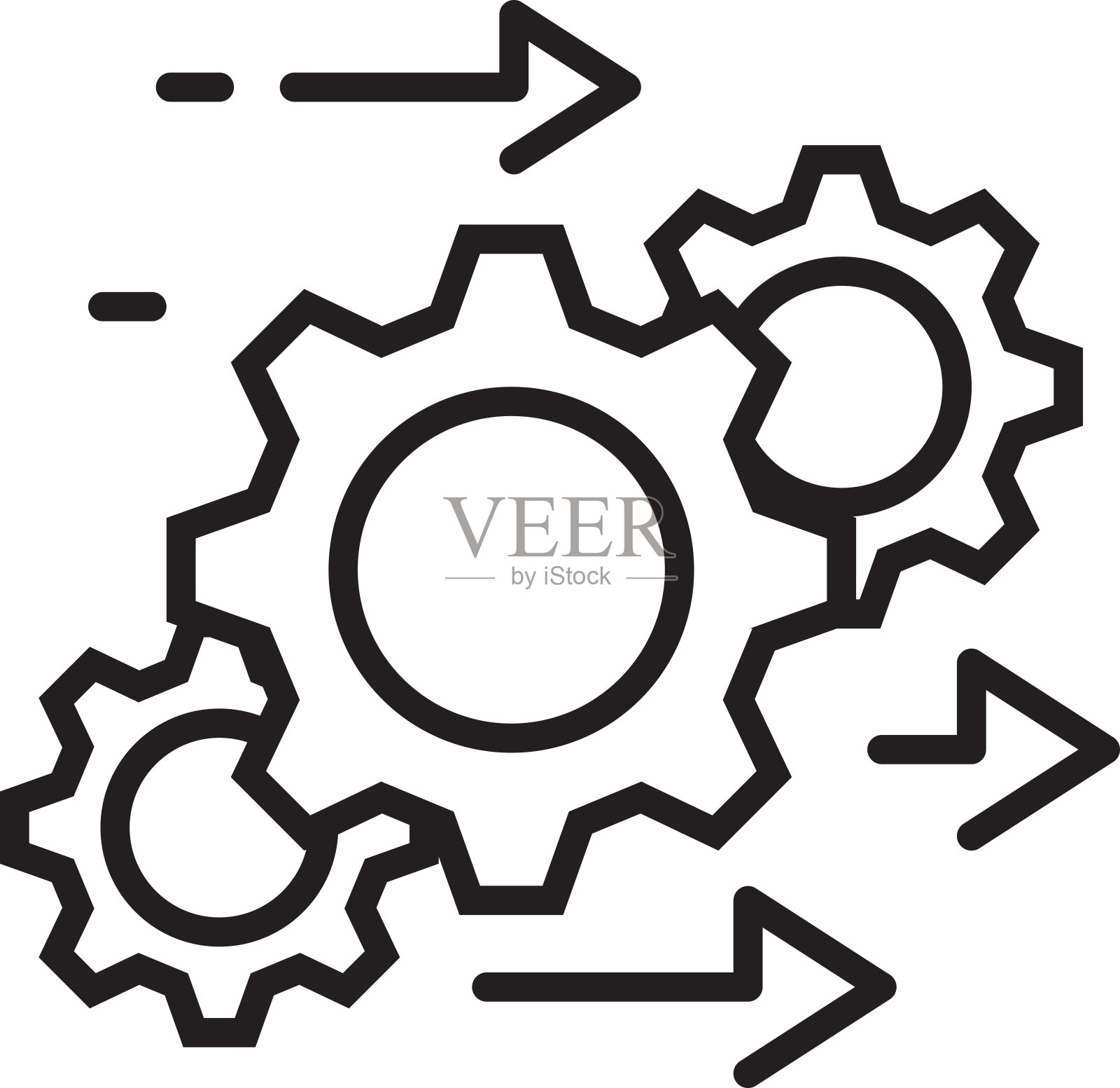 流程管理图标，优化操作，行业定位策略，矢量传动齿轮图标图标素材