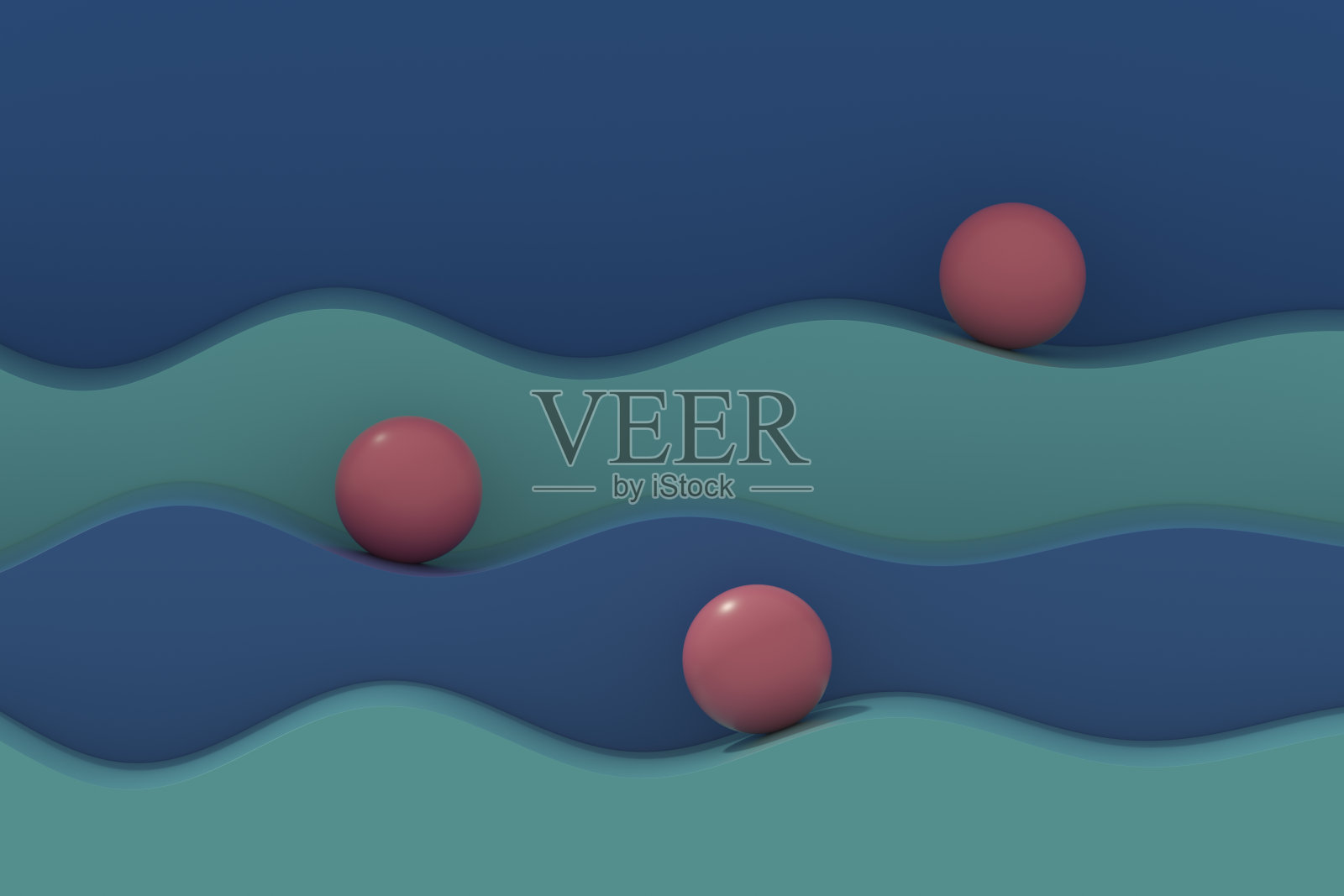 最小的想法概念，球在波浪的道路上照片摄影图片