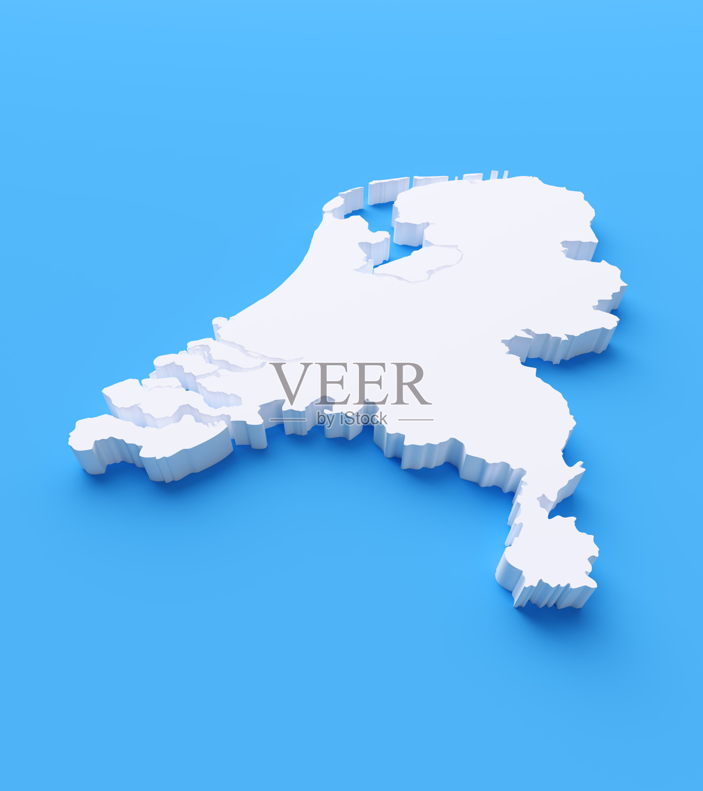 蓝色背景下的荷兰国际边界照片摄影图片