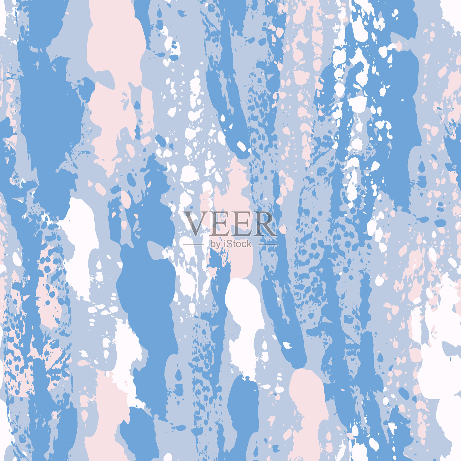 抽象的油漆笔触无缝的图案。矢量粗糙的纹理笔触画的污渍，条纹，污点的背景。插画图片素材