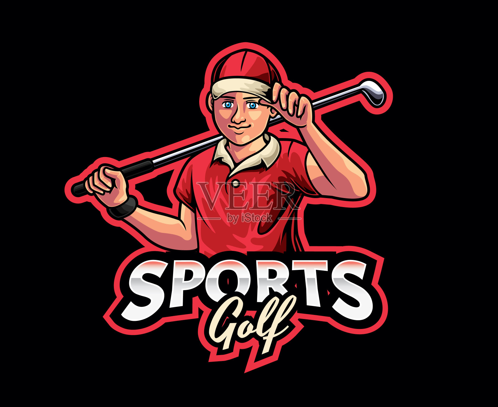 高尔夫运动吉祥物设计插画图片素材