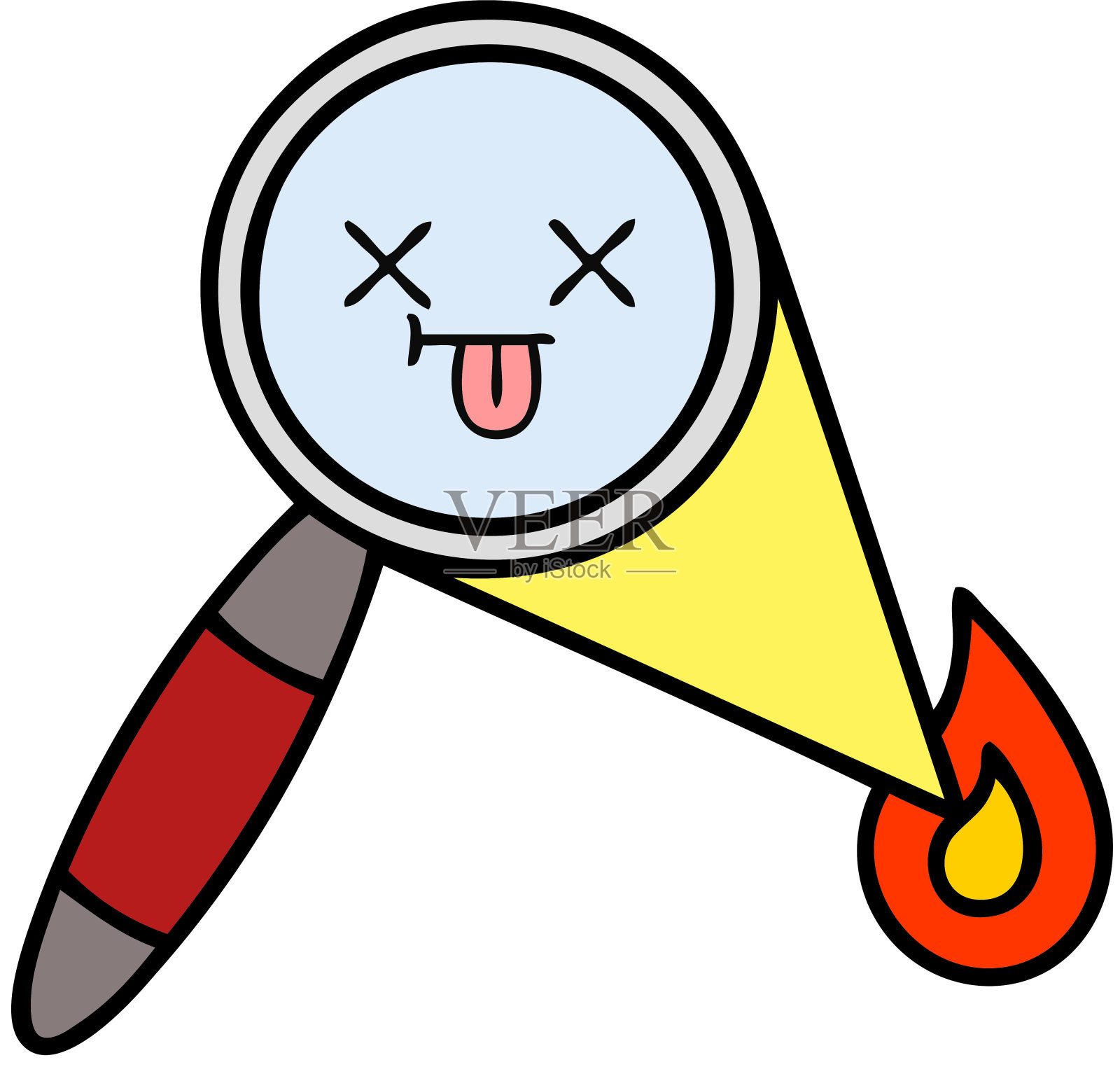 可爱的放大镜卡通设计元素图片