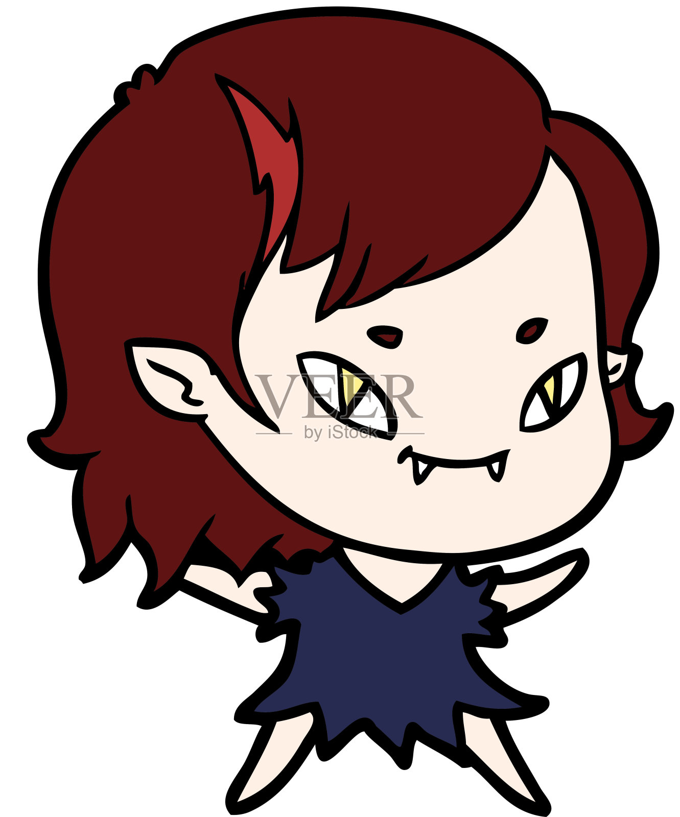 卡通友好的吸血鬼女孩设计元素图片