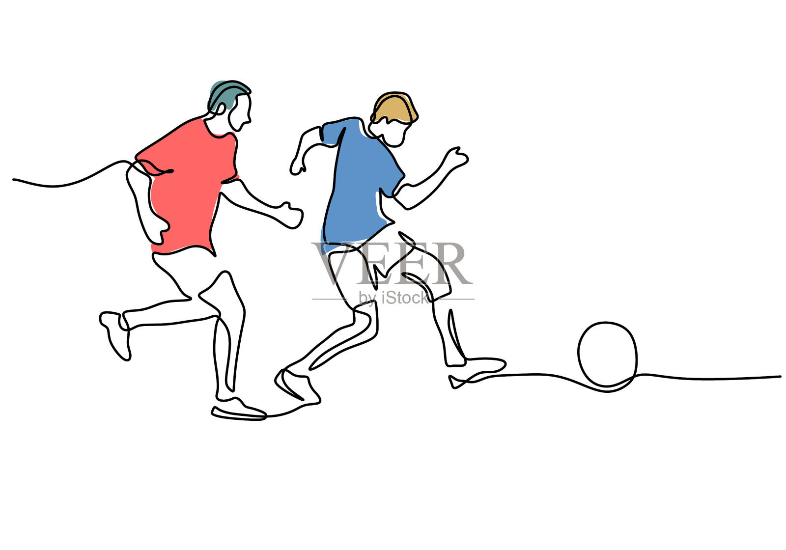 一个连续的单线两人演奏设计元素图片