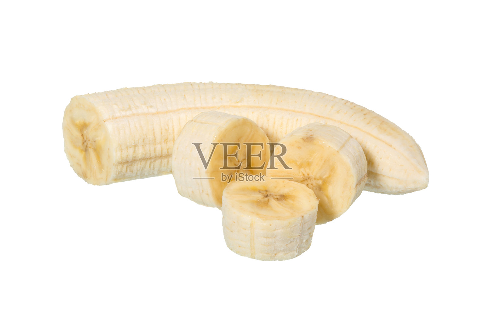 香蕉切水果。照片摄影图片