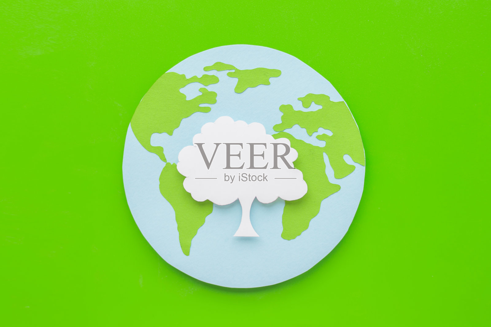 地球日。砍伐树木是地球的一个环境问题。照片摄影图片