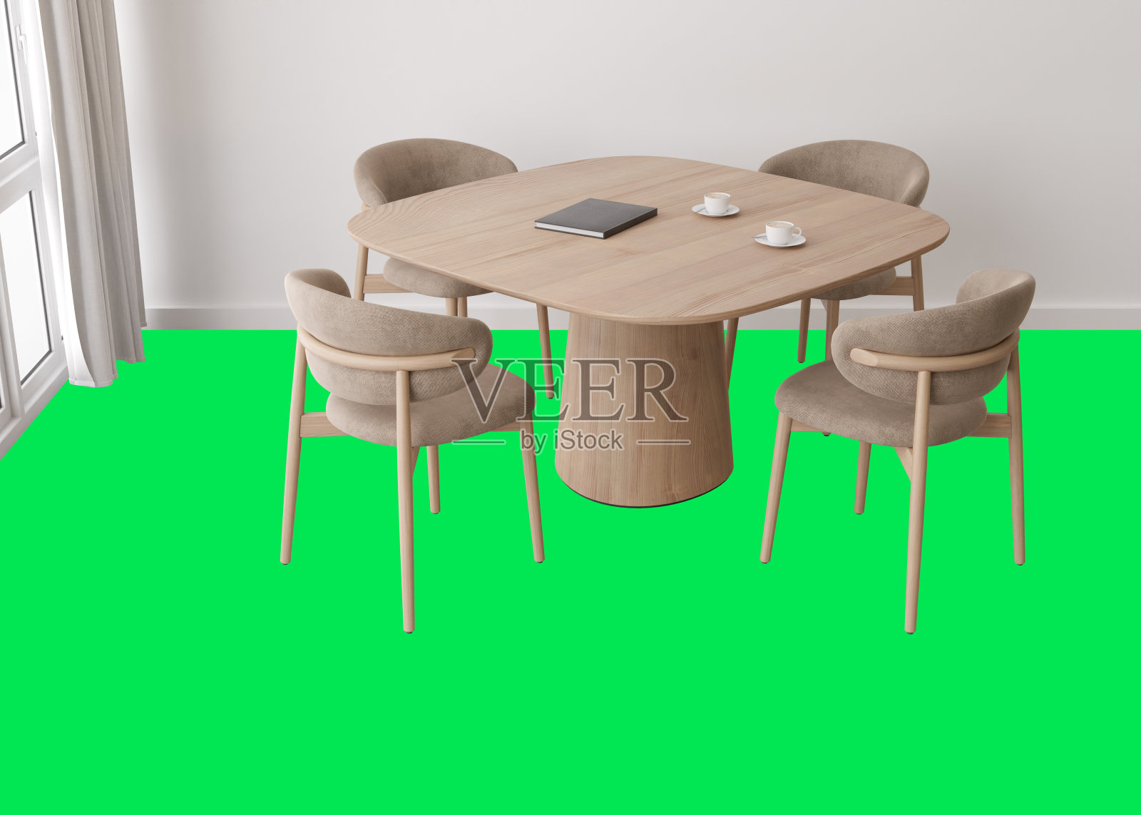 地板覆盖演示模拟。色度键，容易剪切和粘贴你的纹理。复制空间为地毯，强化地板，瓷砖，拼花，pvc，乙烯基。地板模型，展示，展示。3 d。照片摄影图片