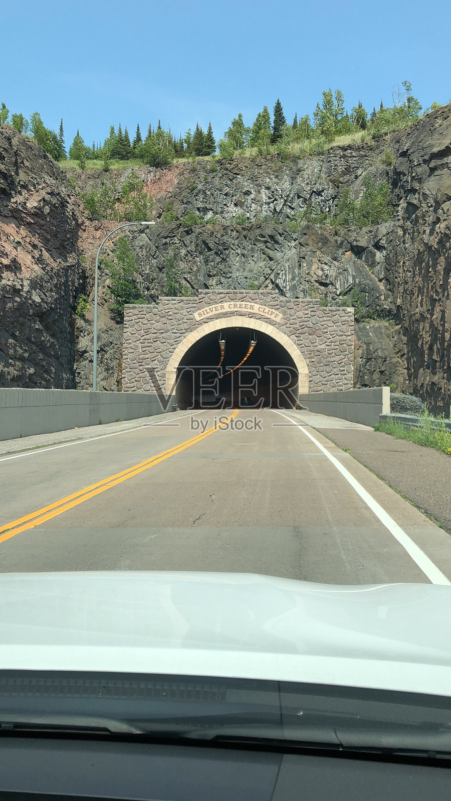 银溪悬崖隧道，两个港口，明尼苏达州照片摄影图片