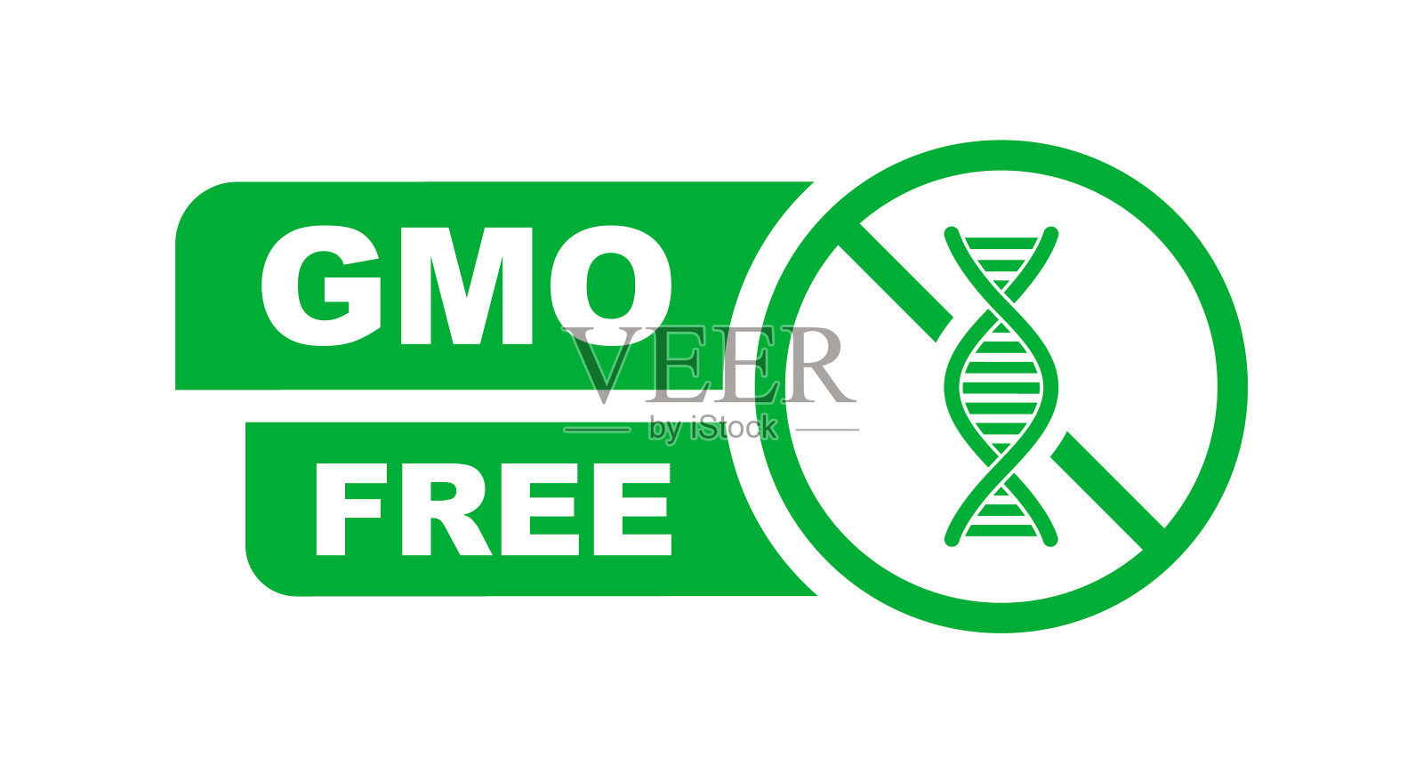 无转基因标志。没有添加转基因产品标签。健康食品标志。天然产品和有机食品徽章。矢量插图。插画图片素材