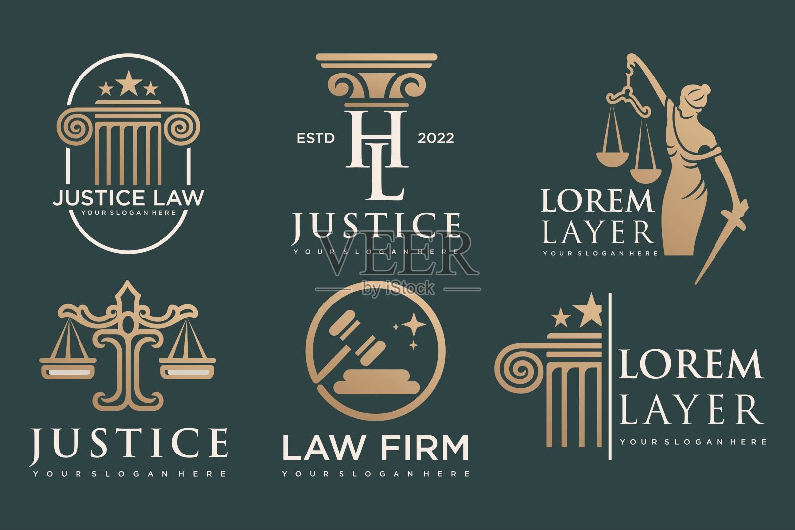 法律农场符号集插画图片素材