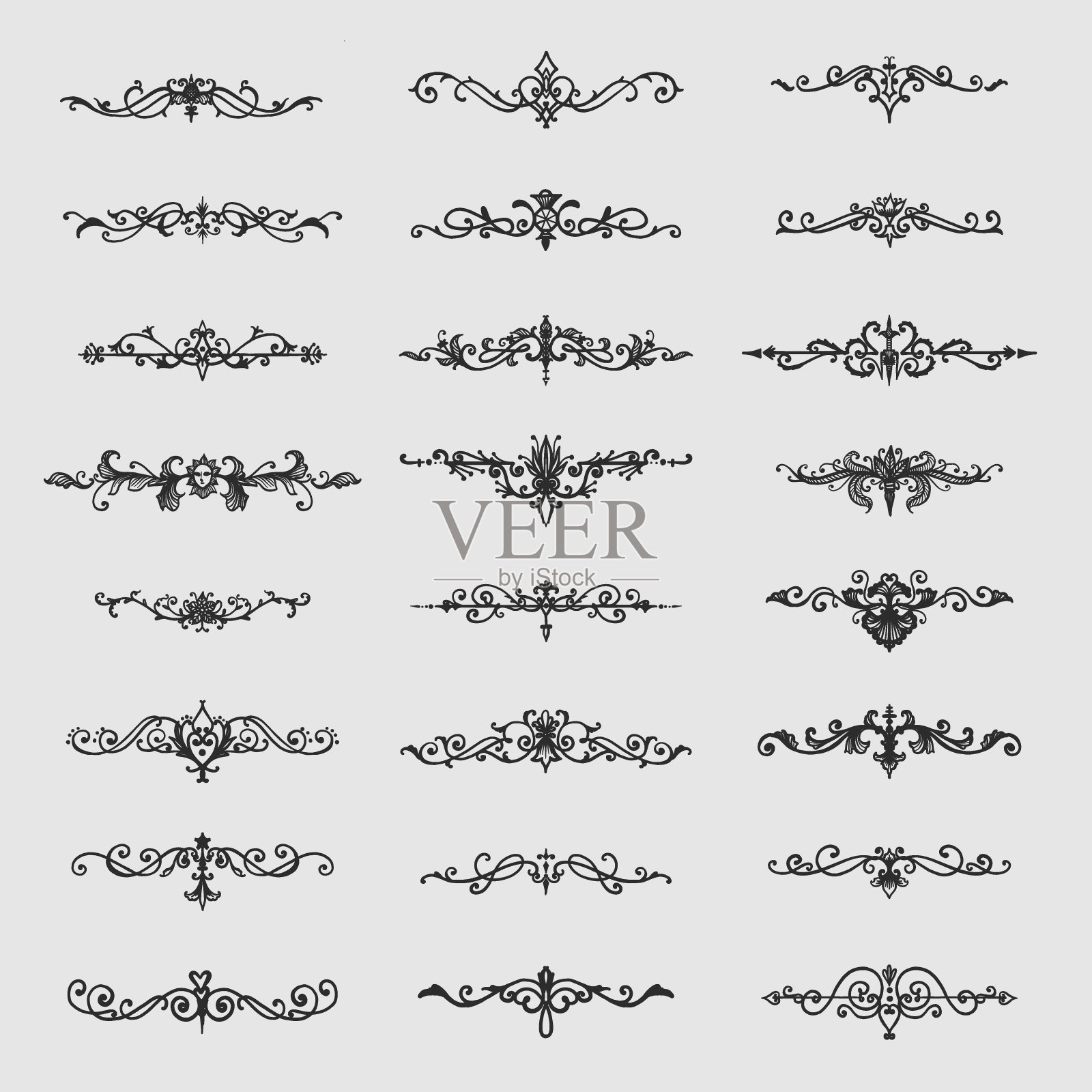 装饰设计蕾丝边框和角落素材插画图片素材