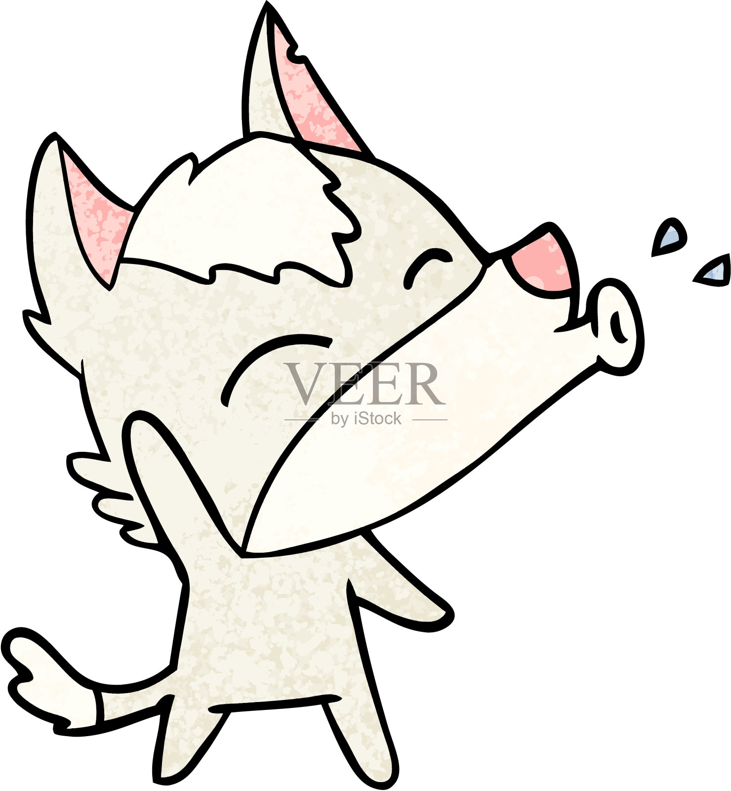 嚎叫的狼漫画插画图片素材