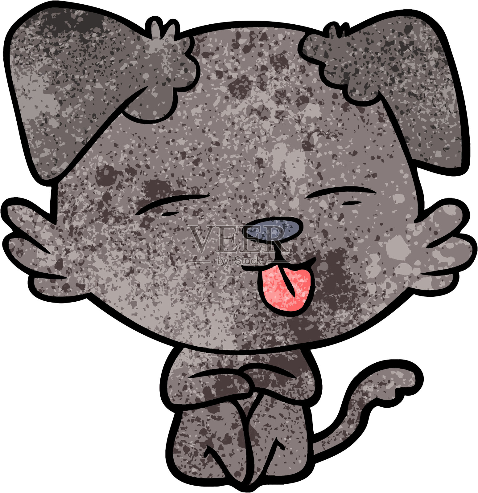 卡通狗伸出舌头插画图片素材