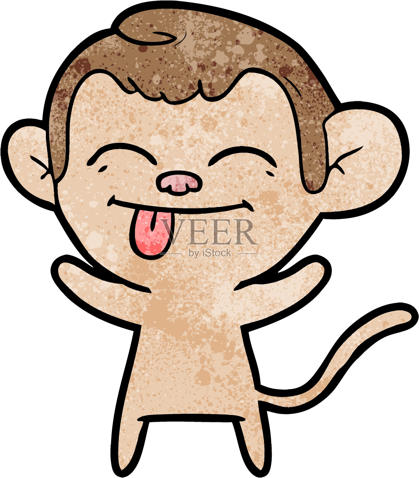 滑稽的卡通猴子插画图片素材