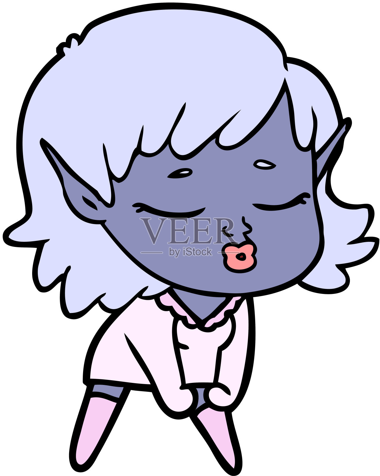 漂亮的卡通精灵女孩插画图片素材