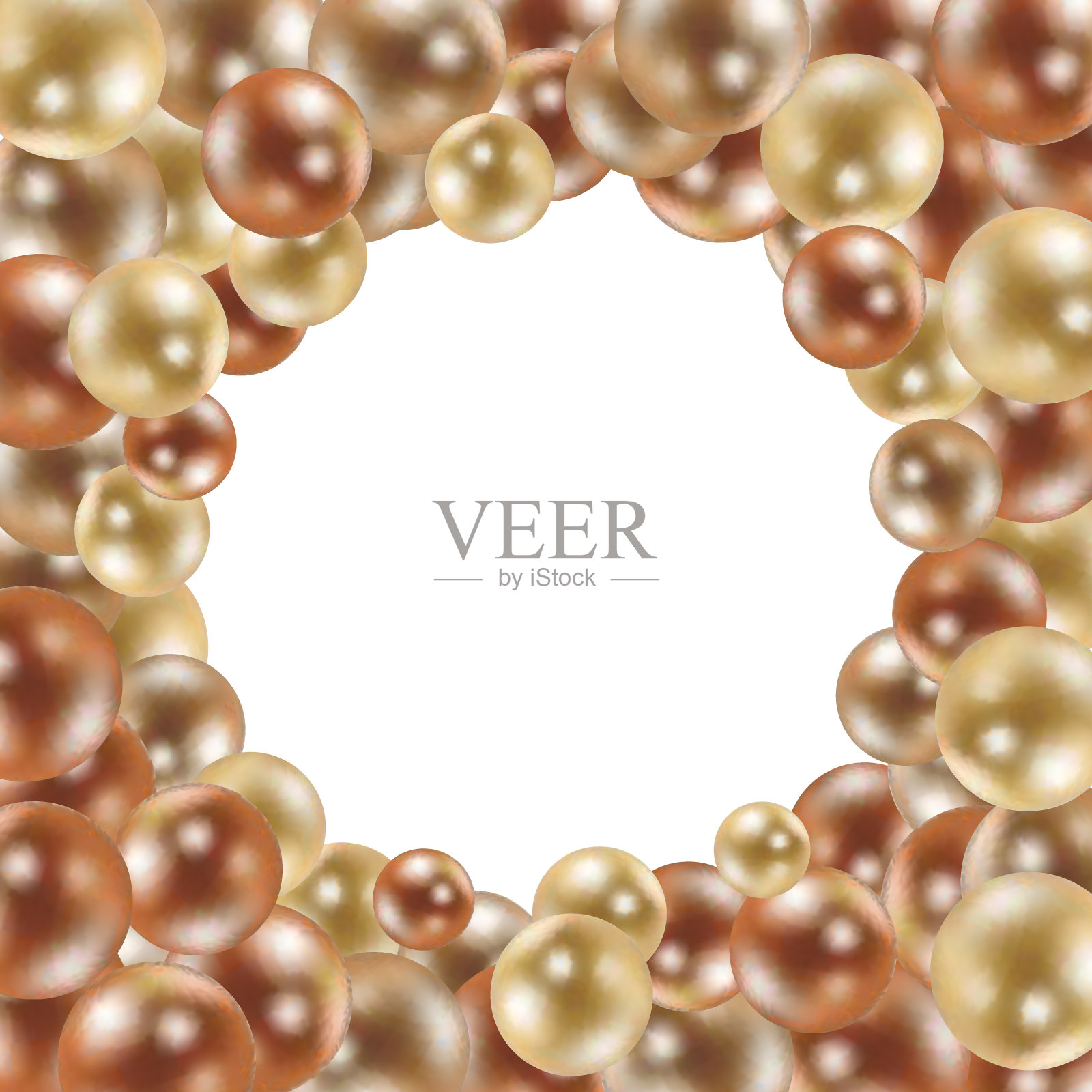 彩色的珍珠。抽象向量背景。黄金球。每股收益10插画图片素材