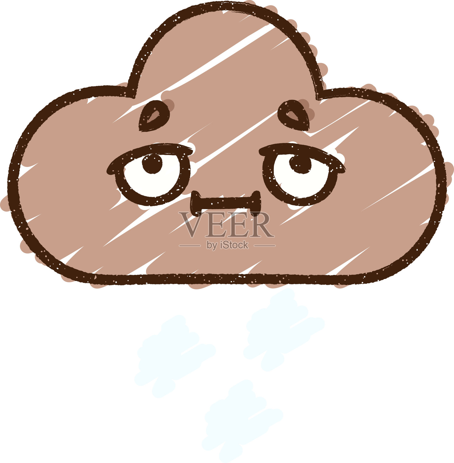 暴风云粉笔画插画图片素材