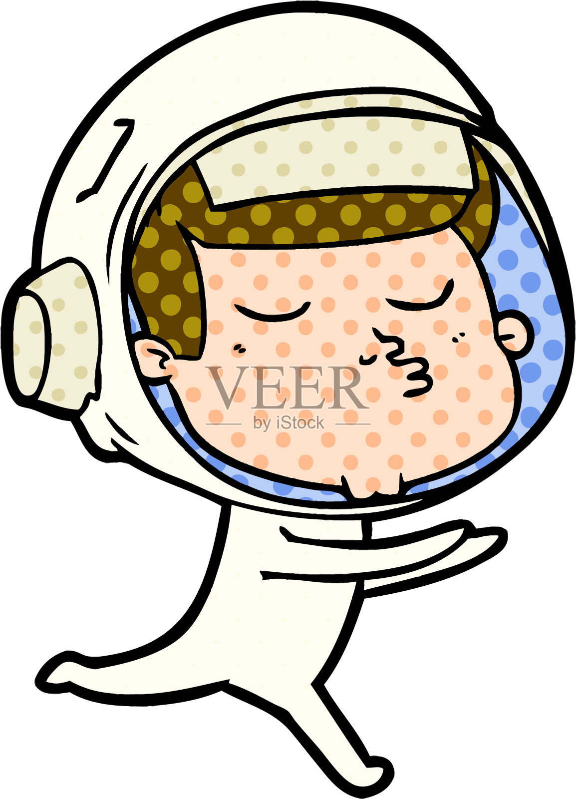 卡通自信的宇航员插画图片素材