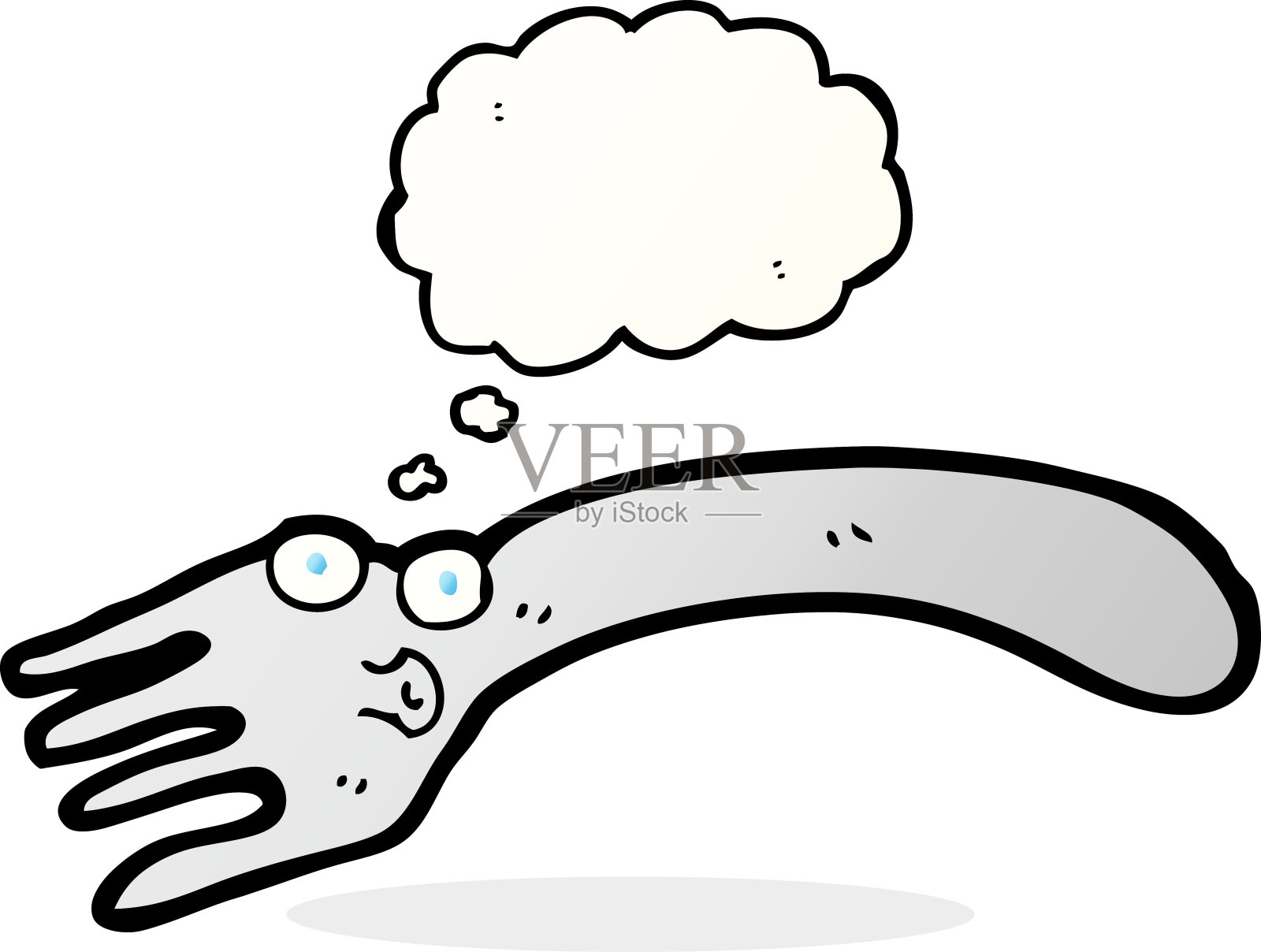 带有思想泡泡的卡通叉子插画图片素材