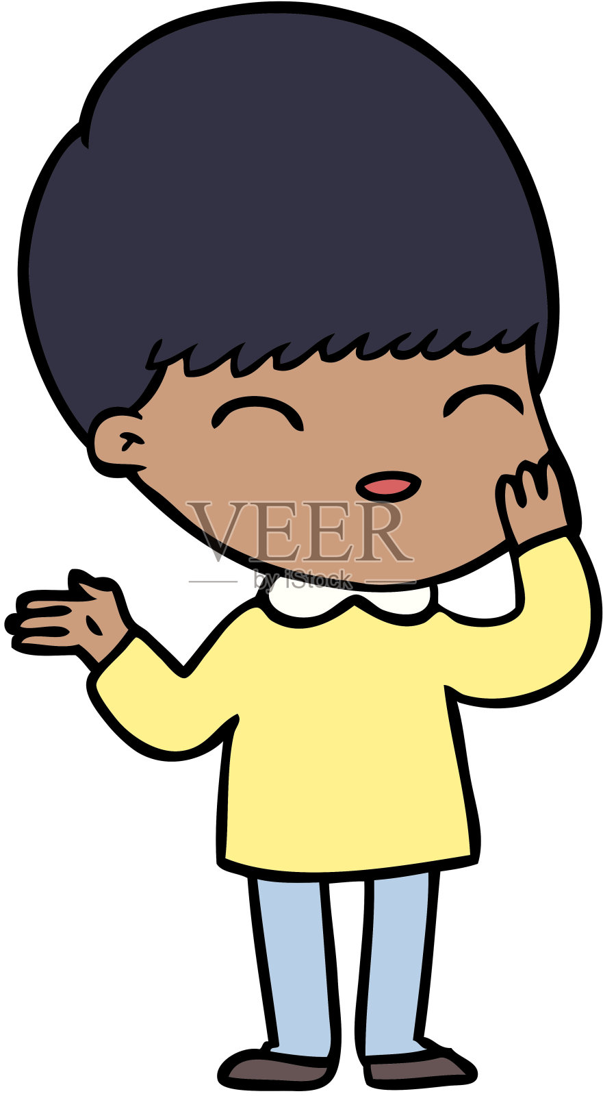 快乐卡通男孩插画图片素材