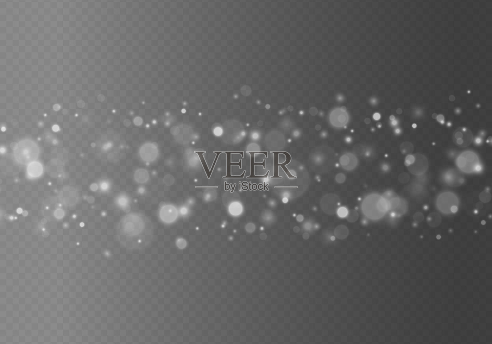 白色火花和闪光特殊的灯光效果。插画图片素材